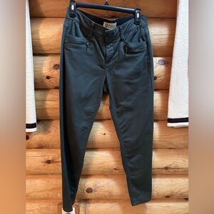 Charcoal Green Pants with Zipper Pockets